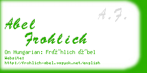 abel frohlich business card